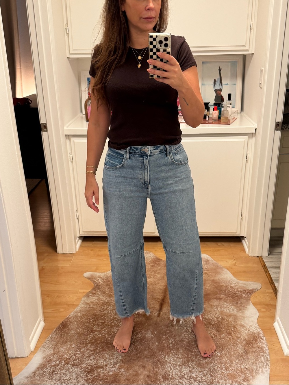 Just Black Denim - Light Blue Cropped Barrel Jeans Size 27